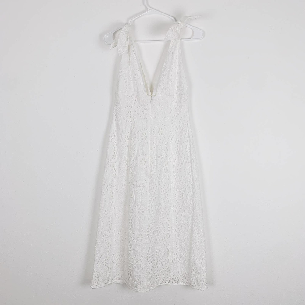 Keepsake White Harmony Eyelet Lace Sleeveless Midi Sheath Dress - Picture 5 of 7